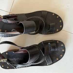 See By Chloe Dark Leather Sandals